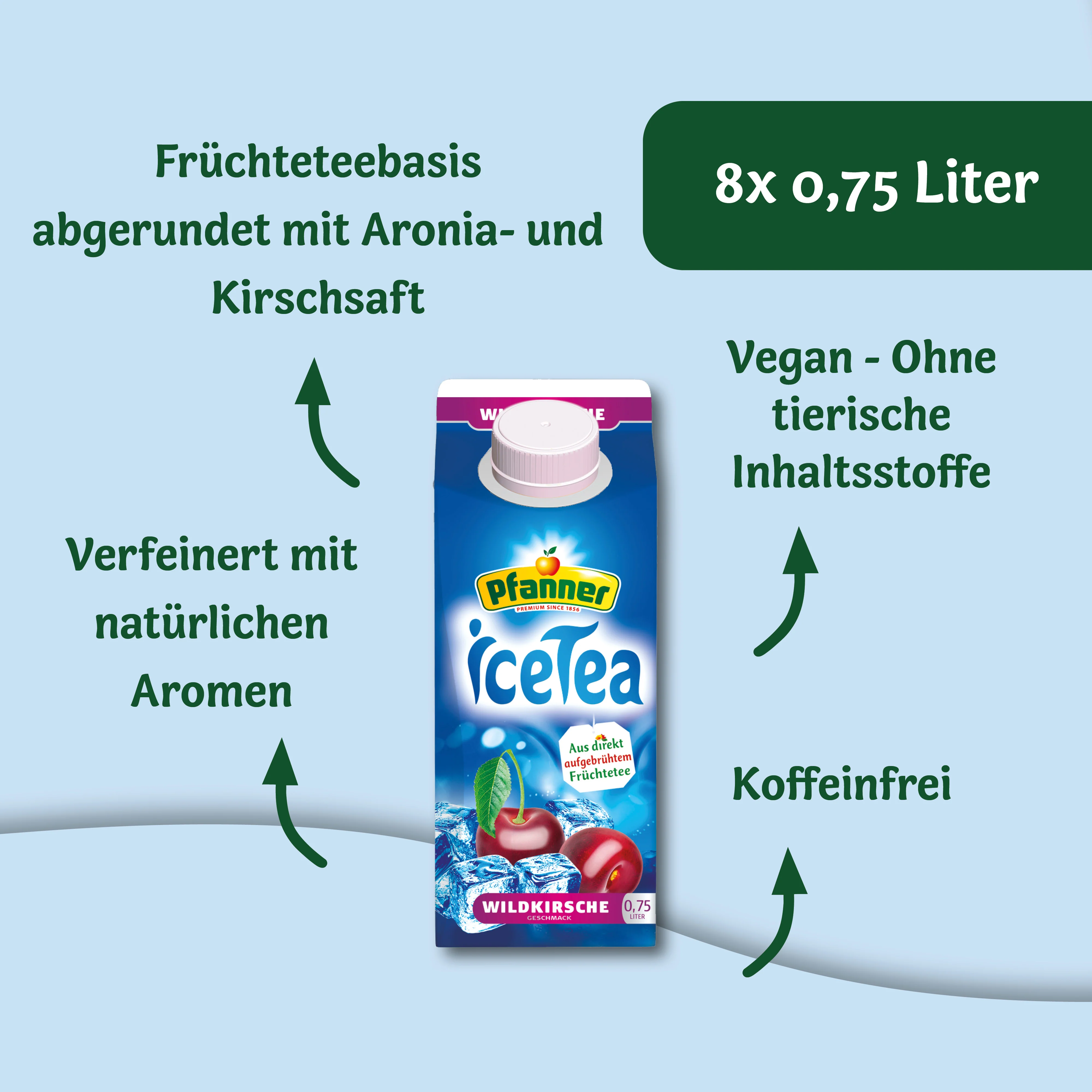Pfanner Eistee Wildkirsche - 8x0.75L - Image 3