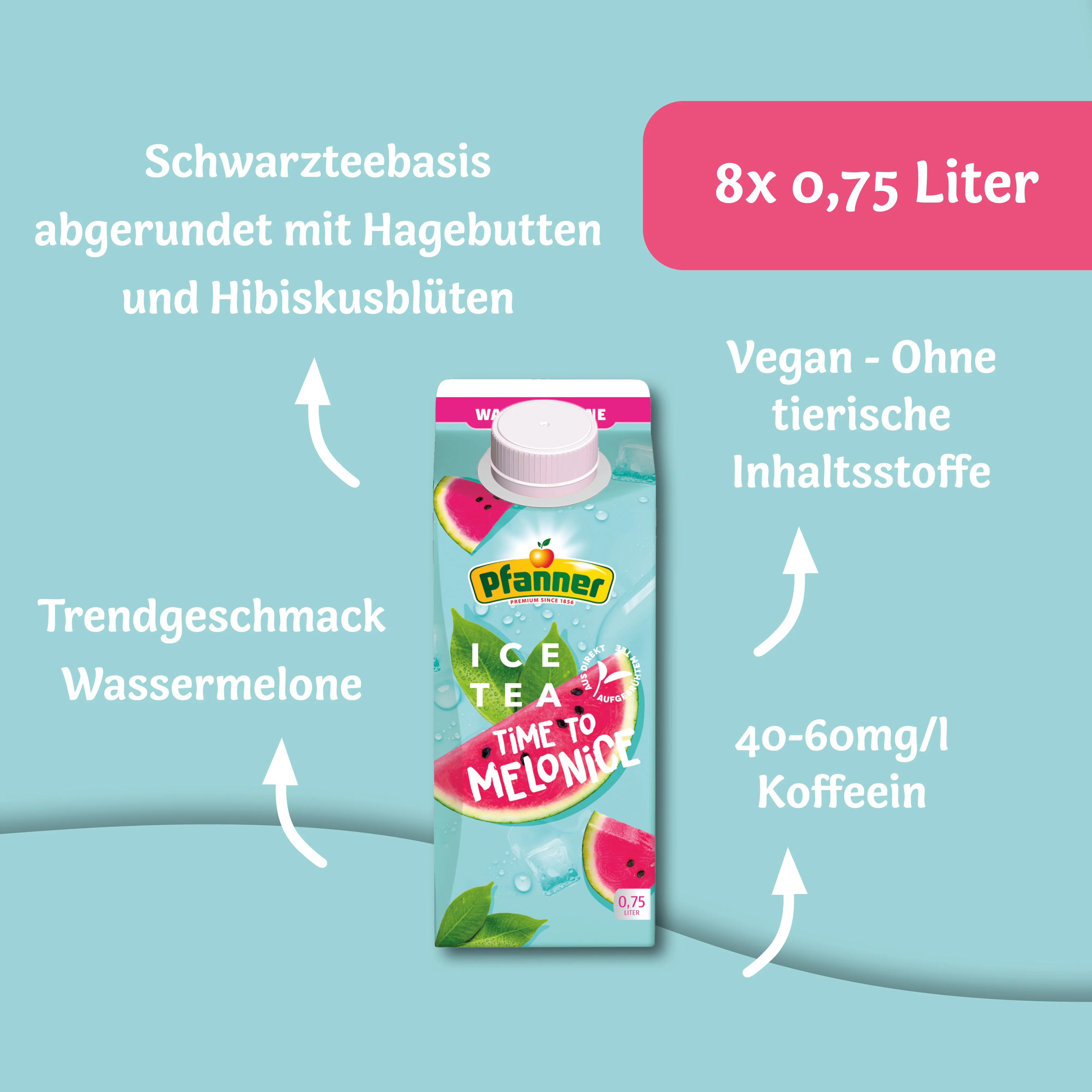Pfanner Eistee Wassermelone - 8x0.75L - Image 4