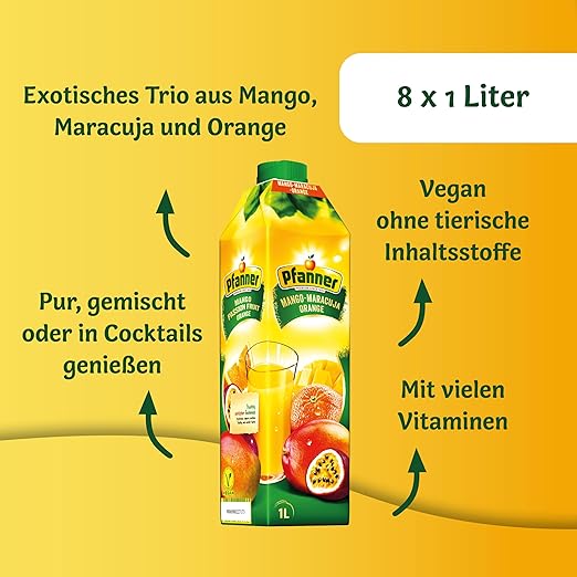 Mango-Maracuja-Orangen Nektar - 8x1L - Image 4