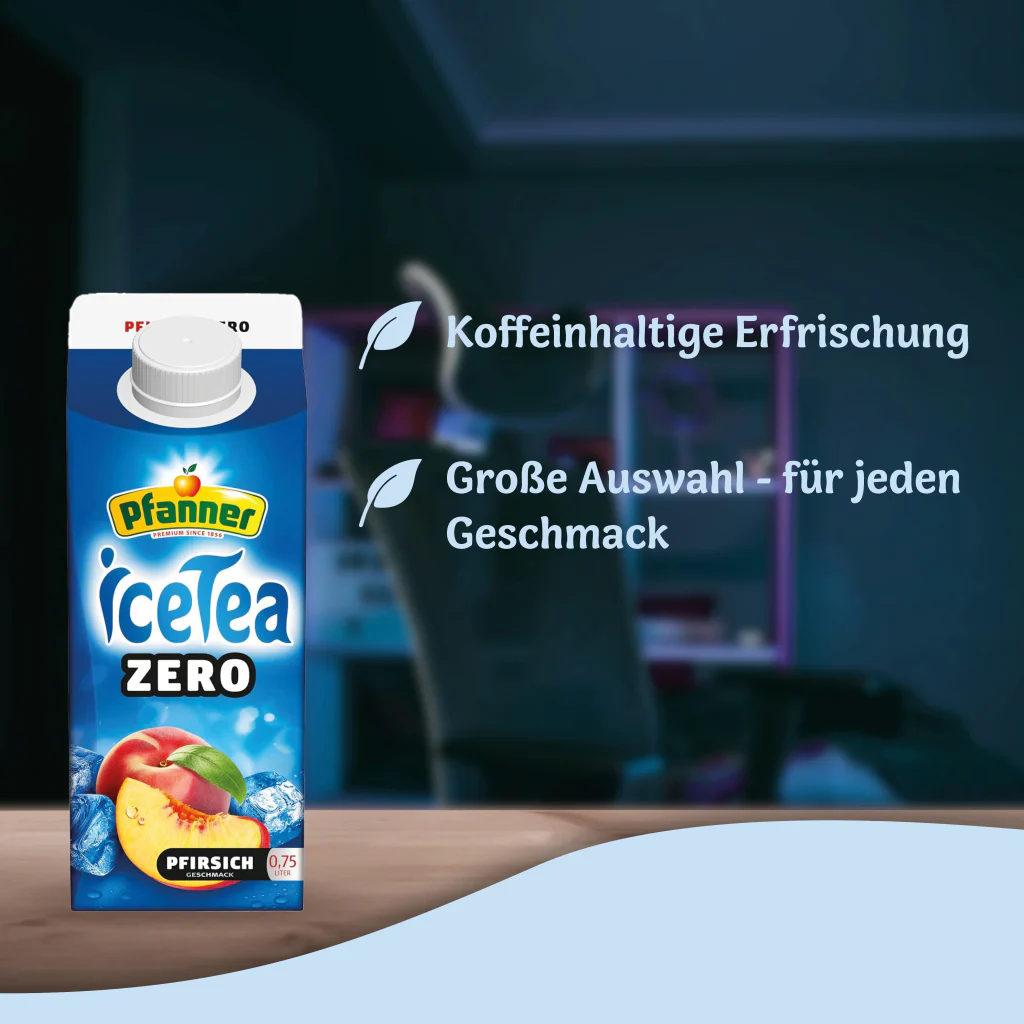 Pfanner Eistee Pfirsich ZERO - 8x0.75L - Image 2