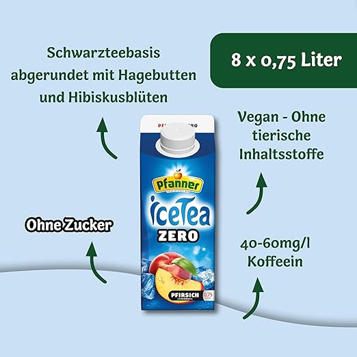 Pfanner Eistee Pfirsich ZERO - 8x0.75L - Image 6