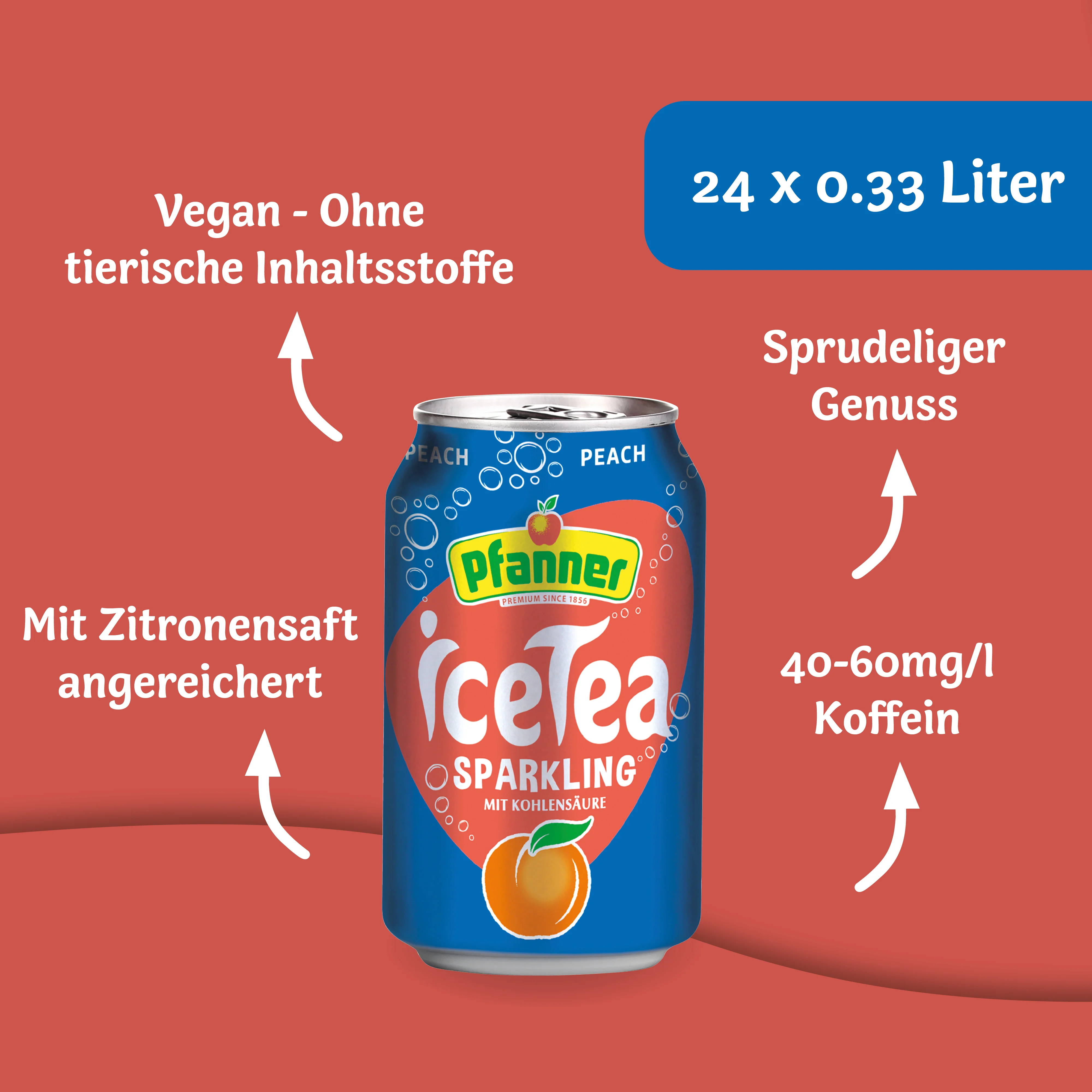 Pfanner Eistee Sparkling Pfirsich - 24x0.33L - Image 4