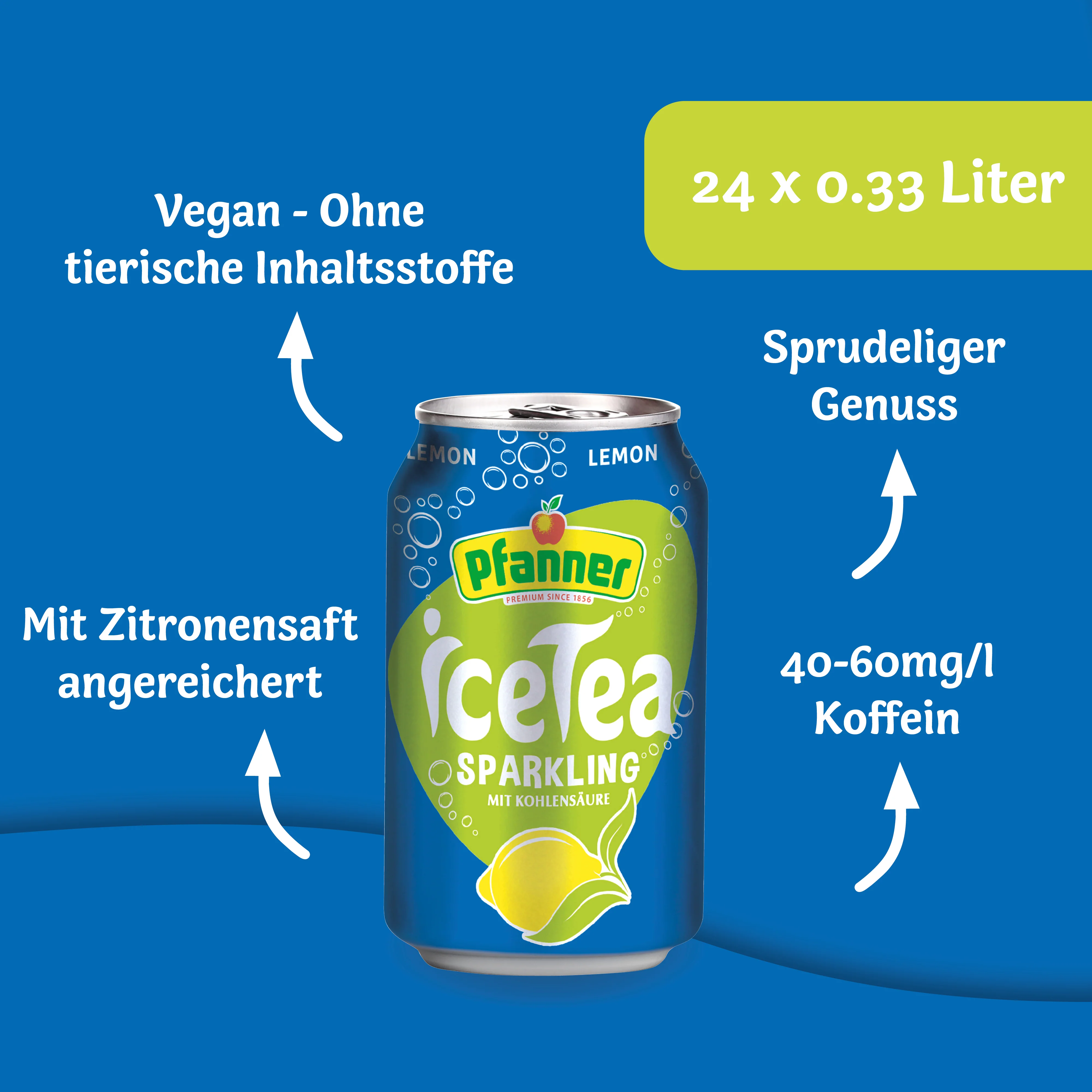 Pfanner Eistee Sparkling Zitrone - 24x0.33L - Image 4